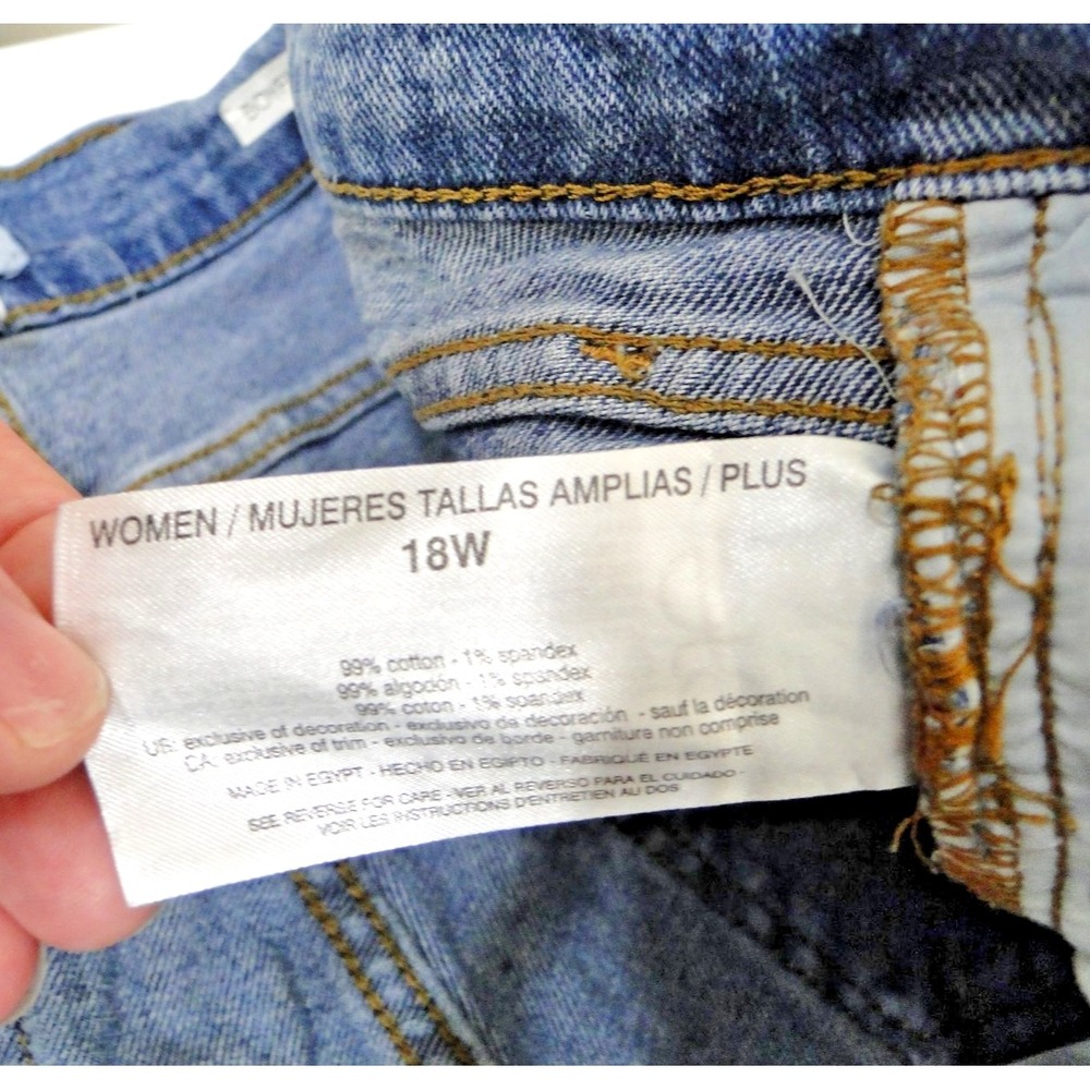 Code Bleu Boyfriend Jean Womens 18W Blue Medium Wash Distressed Denim - Picture 4 of 7